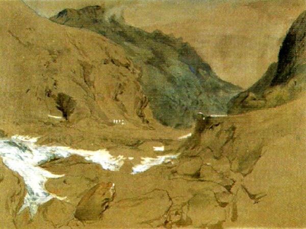 John Ruskin the pass of faido on the st gotthard oil painting picture